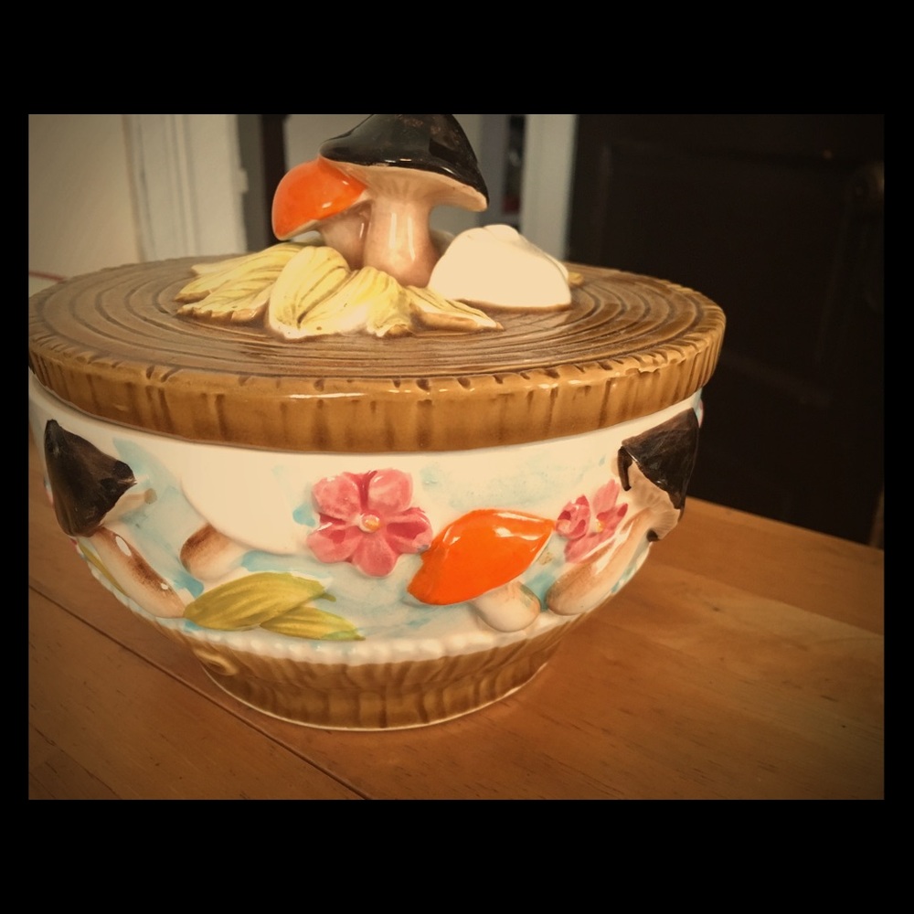Vintage Mushroom Ceramic Candy Bowl